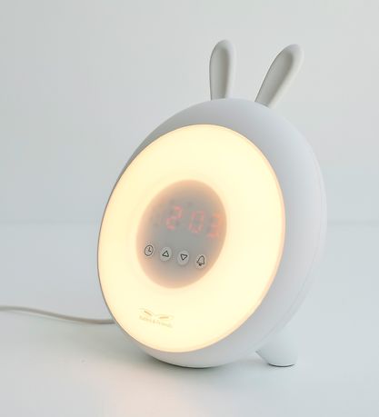 Rabbit & Friends Alarm Clock w. Lights - Wake Up - White