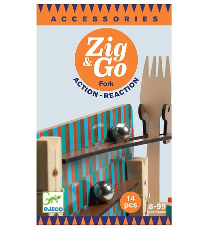 Djeco Kúlubraut - Tré - Zig & Go - 14 Partar - Fork