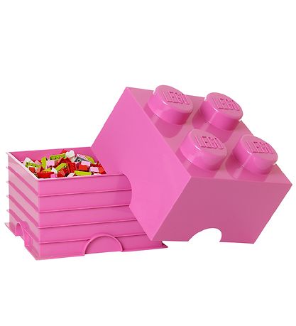LEGO® Storage Oppbevaringsboks - 4 Knopper - 25x25x18 - Rosa