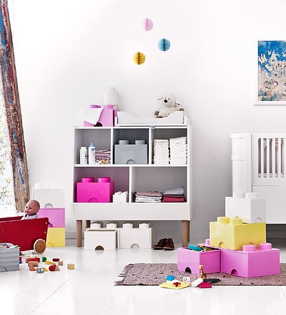 LEGO® Storage Oppbevaringsboks - 4 Knopper - 25x25x18 - Rosa