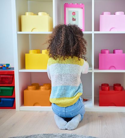 LEGO® Storage Oppbevaringsboks - 4 Knopper - 25x25x18 - Rosa