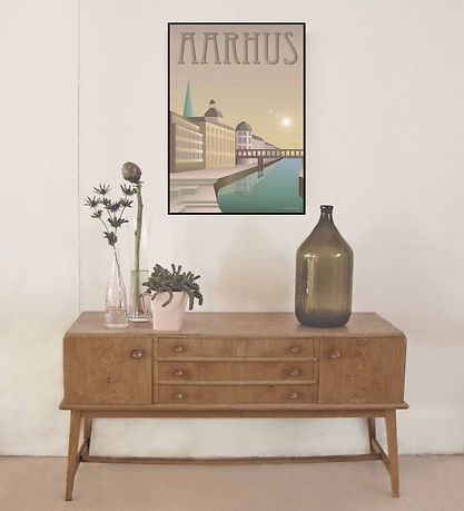 Vissevasse Veggspjald - 50x70 - Aarhus - Áin