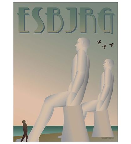 Vissevasse Veggspjald - 50x70 - Esbjerg - Mennirnir