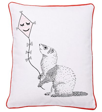 Bloomingville Coussin - 50x40 - Blanc/Rouge av. Fritt