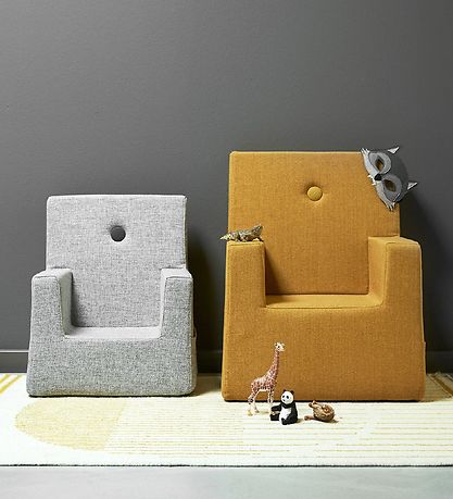 by KlipKlap Armchair - Kids Chair XL - 63x49x42 cm - Multi Grey/