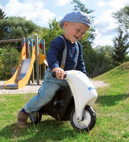Dantoy Polizei Scooter m. Gummiräder - Schwarz/Weiß