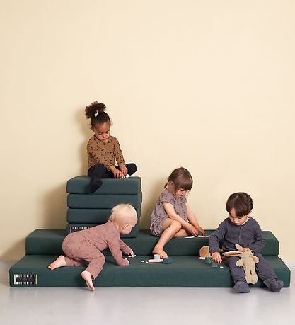 by KlipKlap Fold Mattress - 4 Fold - 100x100 cm - Deep Green/Lig