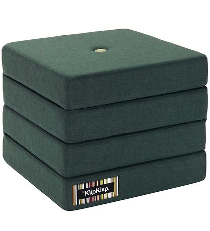 by KlipKlap Fold Mattress - 4 Fold - 100x100 cm - Deep Green/Lig