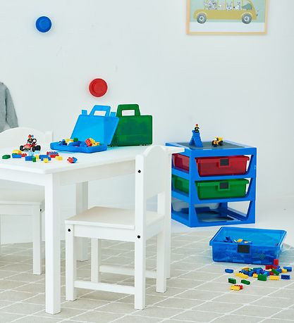 LEGO® Storage Geymsla M. 3 skúffur - 34x32x38 - Bláar