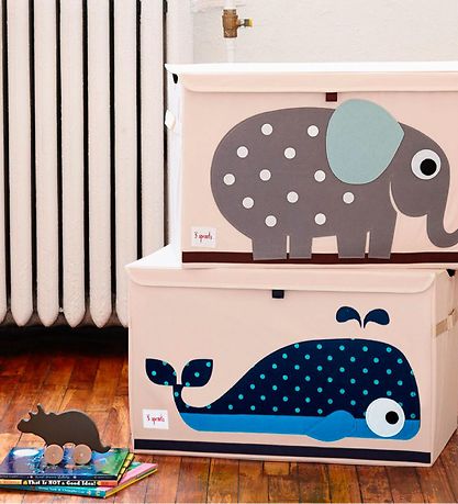 3 Sprouts Storage Box - 38x61x37 - Whale