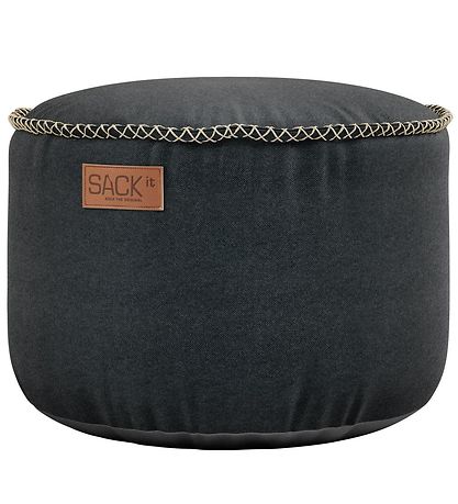 SACKit Pouf - Canvas Pouf - 50x35 cm - Black