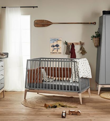 Leander Luna Babybett - 120x60 - Grau/Eiche