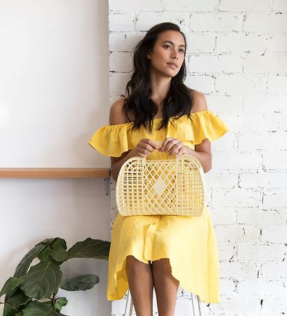 Sun Jellies Large Folding Basket - Retro - 37x30x11 cm - Cream