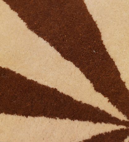 ferm Living Teppich - Wolle - Ø: 130 cm - Ziegelrot/Weiß