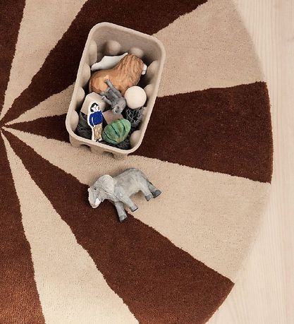 ferm Living Teppich - 70 cm - Wolle - Dark Brick/Off White