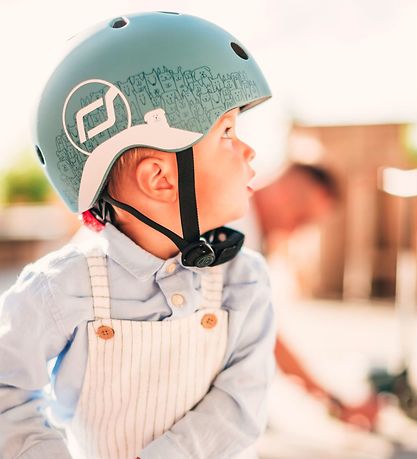 Casque de sécurité réfléchissant enfant vert forêt