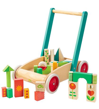 Tender Leaf Baby Walker w. Blocks - Garden theme