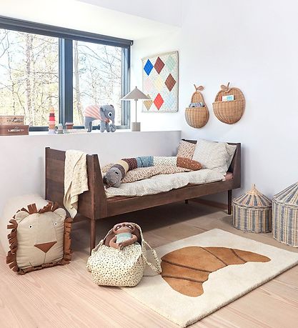 OYOY Rug - 120x75 cm - Brown w. Croissant