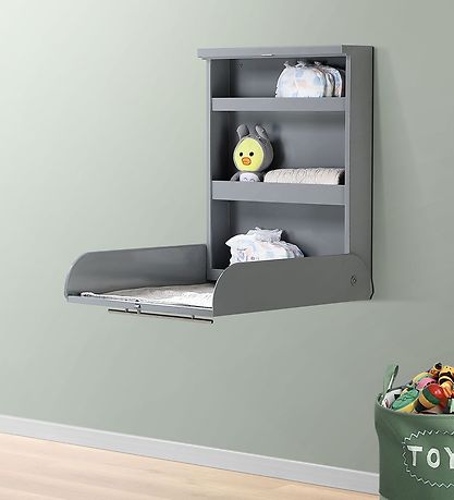Bino Changing Table - Wall mounted - Metal - Grey