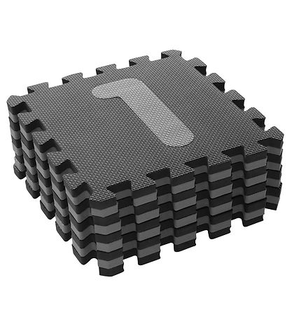 BabyDan Speelmat - 90x90 - Lichtgrijs/Donkergrijs m. Nummers