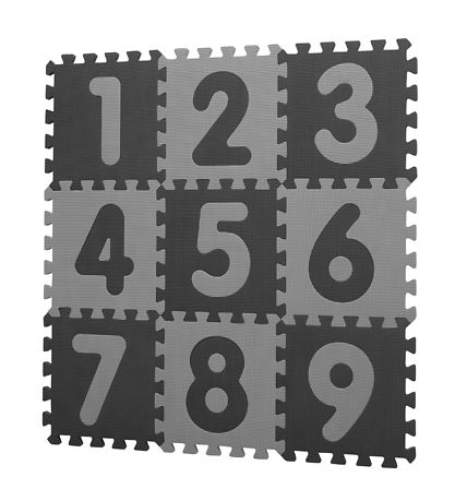 BabyDan Speelmat - 90x90 - Lichtgrijs/Donkergrijs m. Nummers