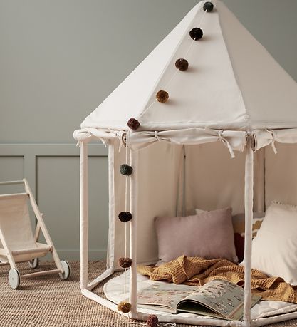 Kids Concept Paviljong Tält - 122x142 cm - Naturvit