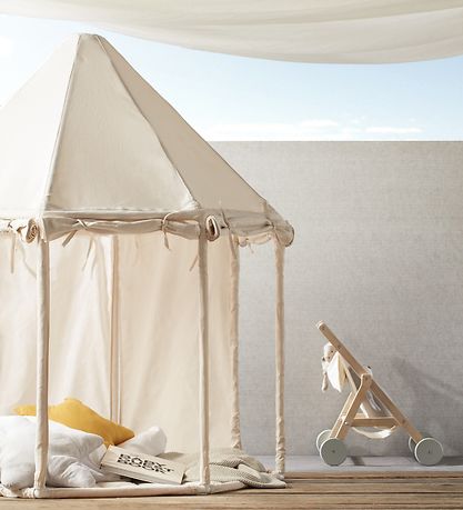 Kids Concept Paviljong Tält - 122x142 cm - Naturvit