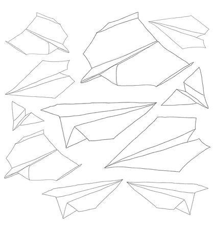 Sebra Wallstickers - 11 pcs - Paper airplanes