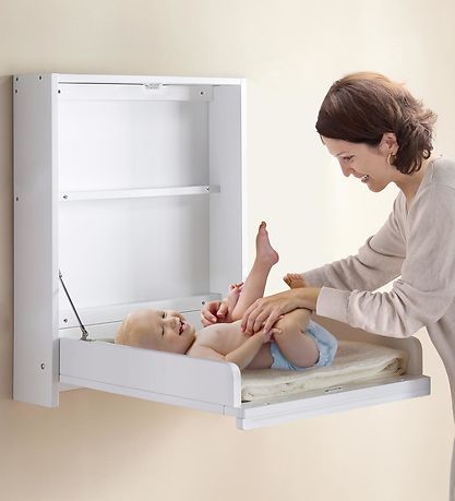 Bino Changing Table - Wall-mounted - Wood - 76x58 cm - White