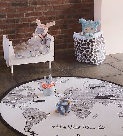 OYOY Rug - 135 cm - World - Off-white/Black