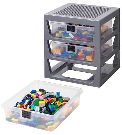 LEGO Storage Frvaring m. 3 ldor - 32x34x37 - Gr