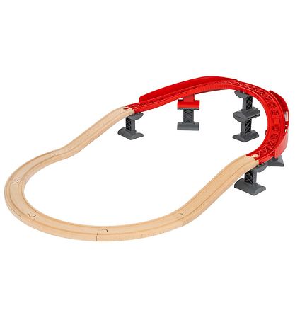 BRIO World Curved Raised Rails - 17 Parts - Wood 33995