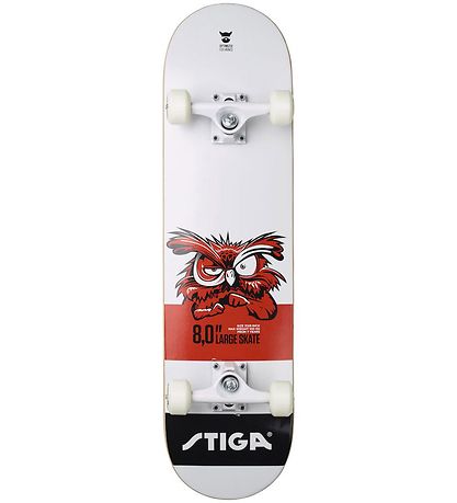 Stiga Skateboard - 8.0 - Weiß m. Eule