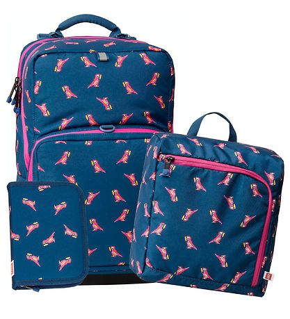 LEGO® School Backpack w. Gymsack/Pencil Case - Parrot - Blue