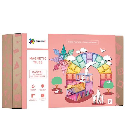 Connetix Magnetset - 202 Delar - Pastel MEGA Förp