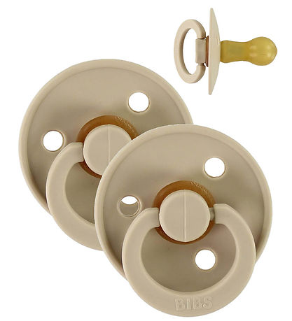 BIBS Colour Pacifiers - Size 1 - 2-Pack - Round - Vanilla