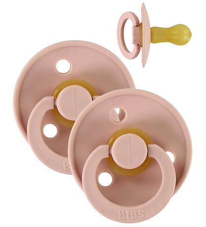 BIBS Colour Pacifiers - Size 2 - 2-Pack - Round - Blush