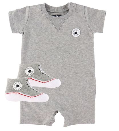 Converse Set - Summer Romper/Socks - Grey Melange