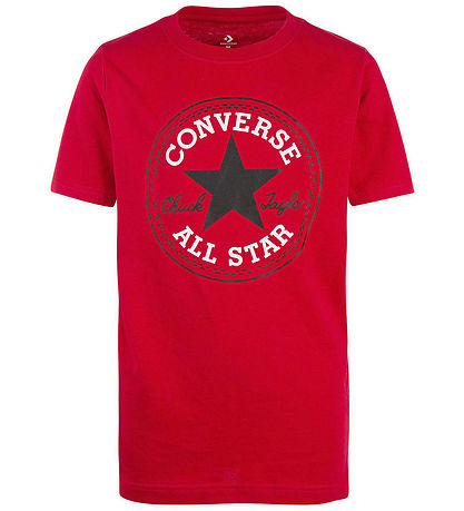 Converse Stuttermabolur - Enamel Rautt M. Lógó