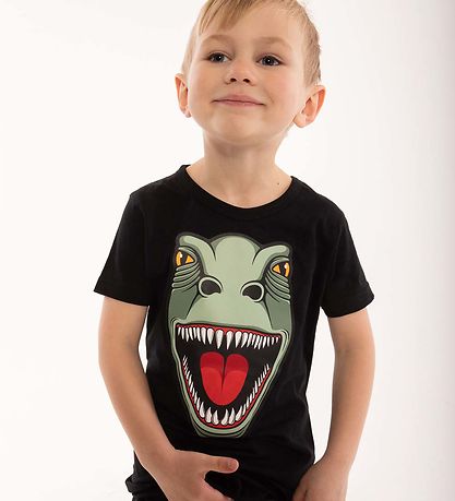 DÝR Stuttermabolur - DÝRASHOWl - Svart M. T-Rex