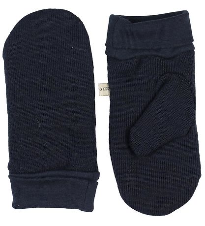 Racing Kids Mittens - Wool/Cotton - Navy