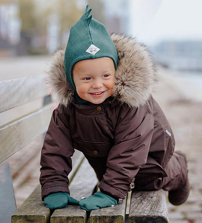 Racing Kids Balaclava - 2-layer - Green w. Thanks