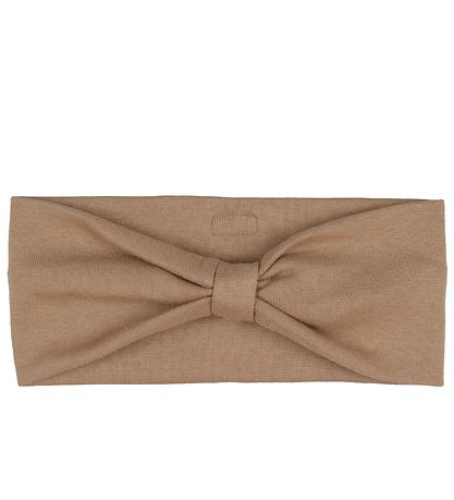 Racing Kids Headband w. Bow - Double Layer - Light brown