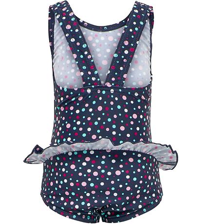 Hummel Swimsuit - hmlFilippa - UV50+ - Navy w. Dot Pattern