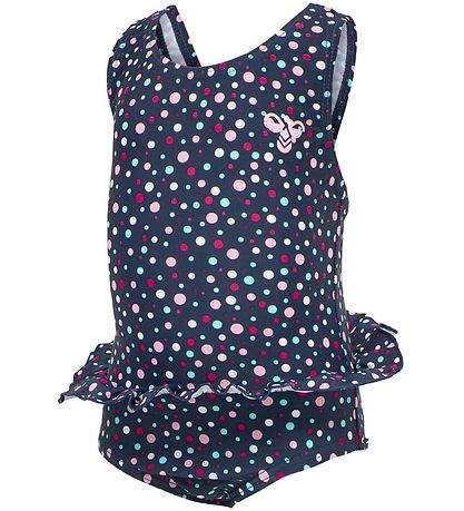 Hummel Swimsuit - hmlFilippa - UV50+ - Navy w. Dot Pattern