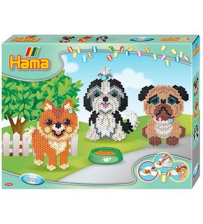 Hama Midi Perlenset - 4000 st. - Hunde