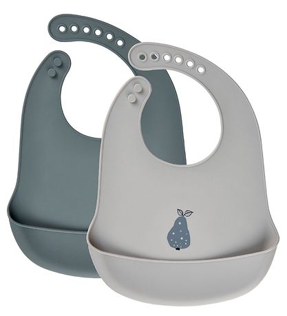CeLaVi Lätzchen - 2er-Pack - Silikon - Blue Granit m. Birne