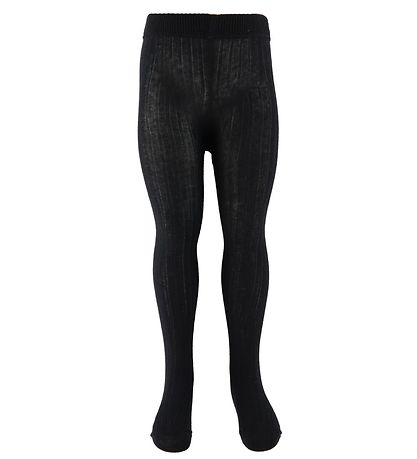 Minymo Strumpfhosen - 2er-Pack - Solid - Schwarz/Rib