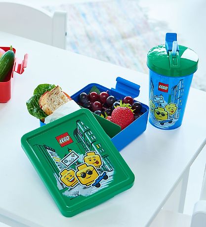 LEGO® Storage Trinkflasche m. Strohhalm - 500 ml - Iconic Boy - 