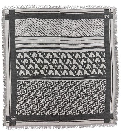 Lala Berlin Scarf - 80x80 - Cube Monogram Light - Black Monog
